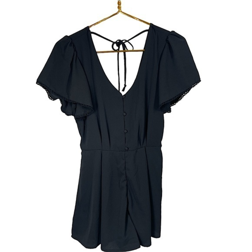 Woman’s Trixxi Clothung Co. Black Button Up Romper - Size Small